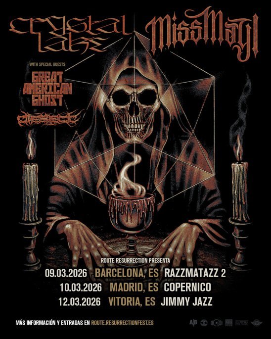 «Route Resurrection 2026: Crystal Lake y Miss May I firman una mini gira metalcore por Barcelona, Madrid y Vitoria»